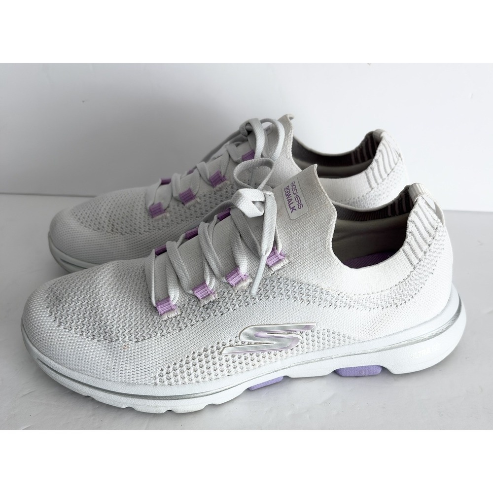 Skechers Women's‎ 7.5 GO WALK Ultra Go Air Cooled Goga White Lavender Sneakers